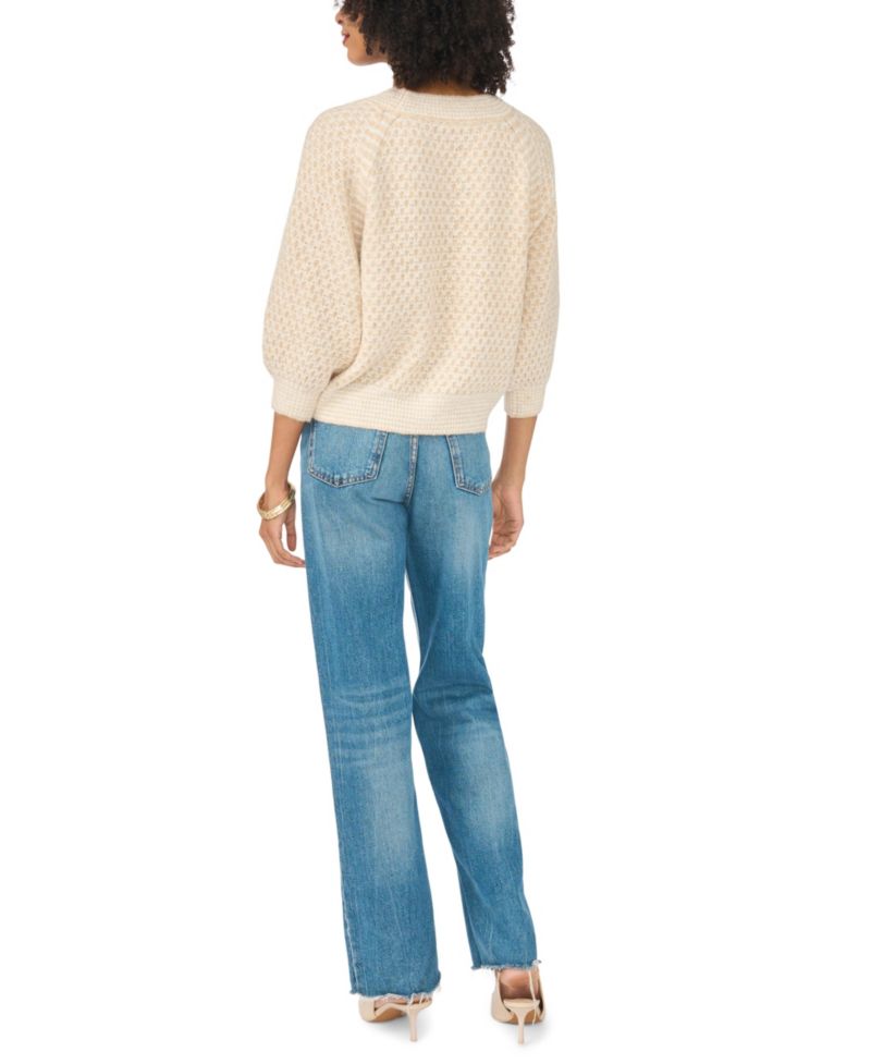 Women's Tuck Stitch Raglan Crewneck Sweater
