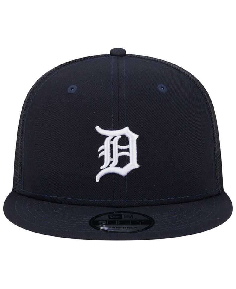 Men's Navy Detroit Tigers Team Color Trucker 9FIFTY Snapback Hat