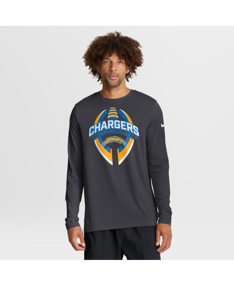 Men's Anthracite Los Angeles Chargers Primetime Legend Icon Performance Long Sleeve T-Shirt
