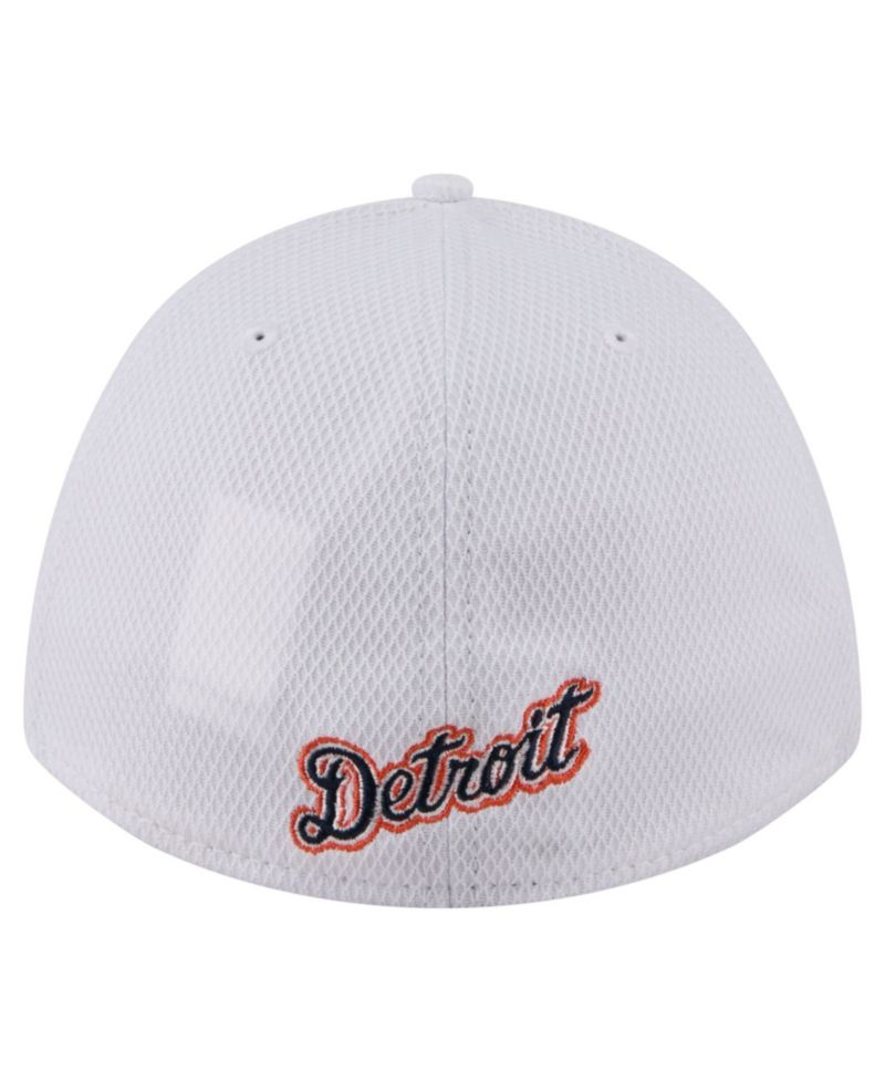 Men's White Detroit Tigers Cut n Sew 39THIRTY Flex Hat