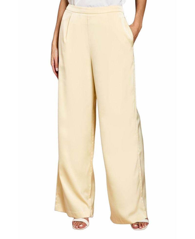 Women's Satin High-Waist Flare Trousers