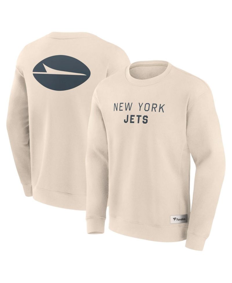 Men's Cream New York Jets Elements Future Ground Lettering Pullover Sweatshirt