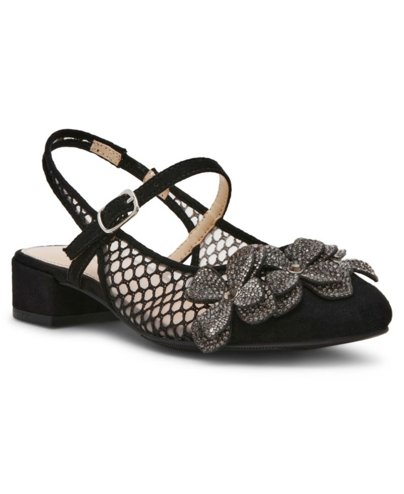 Little and Big Girls Sofya Mesh Flats with Flowers