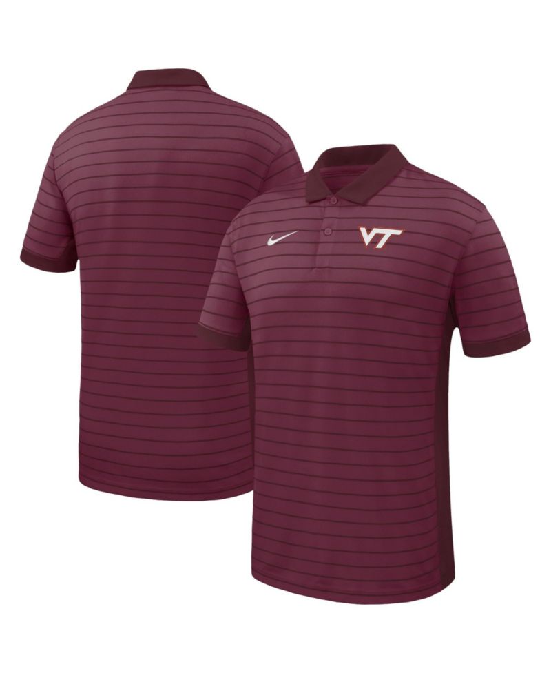 Men's Garnet Virginia Tech Hokies Victory Stripe Dri-FIT Polo Shirt