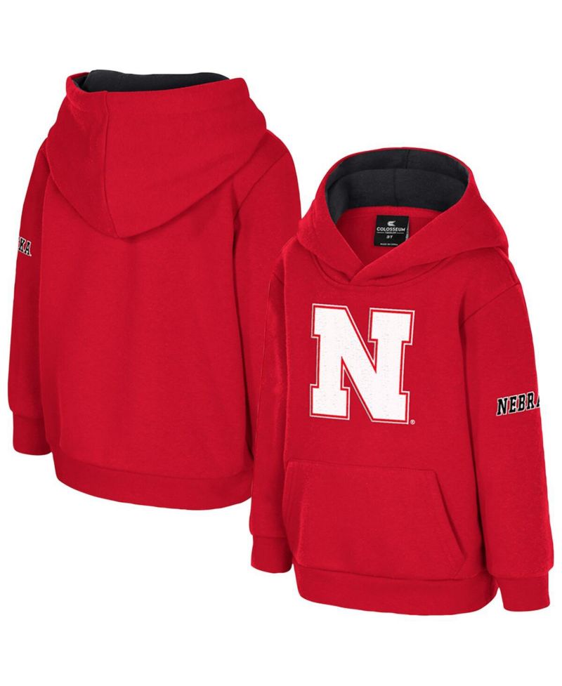 Toddler Scarlet Nebraska Huskers Big Logo Volume Fleece Pullover Hoodie