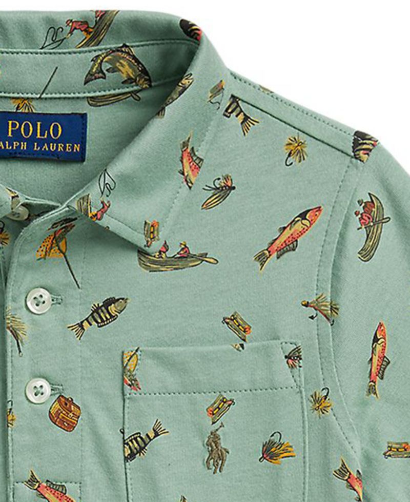Boys' 2-7 Fishing Print Short-Sleeve Polo Shirt