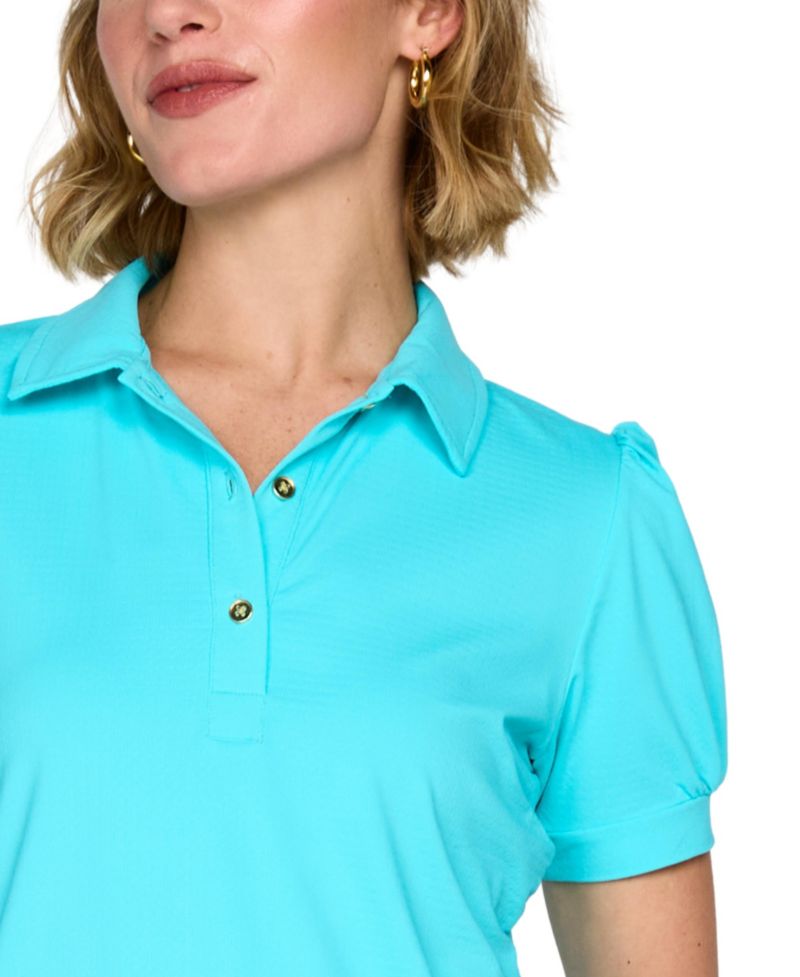 Women's Golf, Tennis, Pickleball Puffy Short-Sleeve Polo Shirt