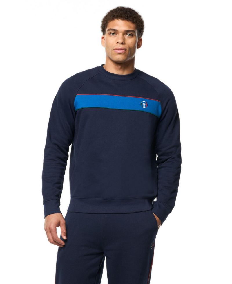 Men's Tricolore Tri-Color Embroidered Monogram Premium French Terry Sweatshirt