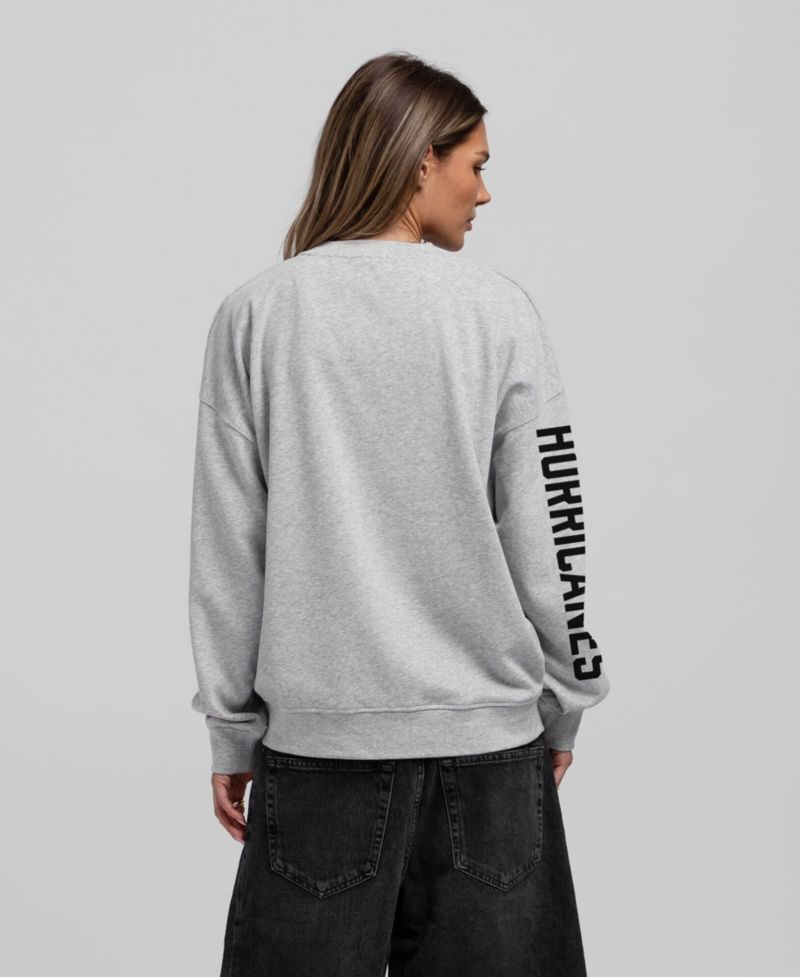 Women's Heather Gray Carolina Hurricanes Core 3-Hit Oversized Sweatshirt