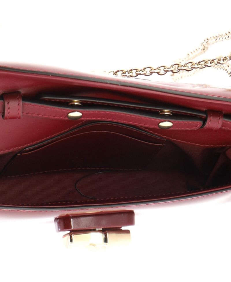 Small Bamboo Night Chain Clutch Leather