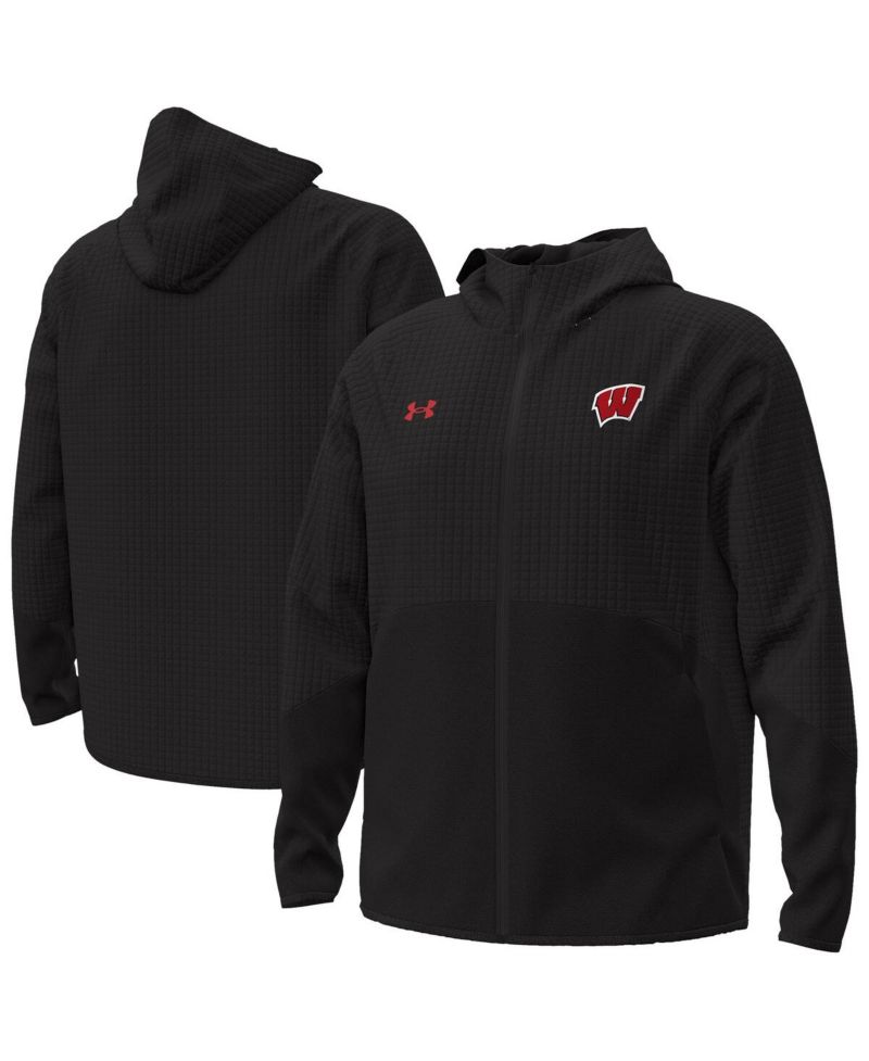 Men's Black Wisconsin Badgers Unstoppable Raglan Full-Zip Jacket