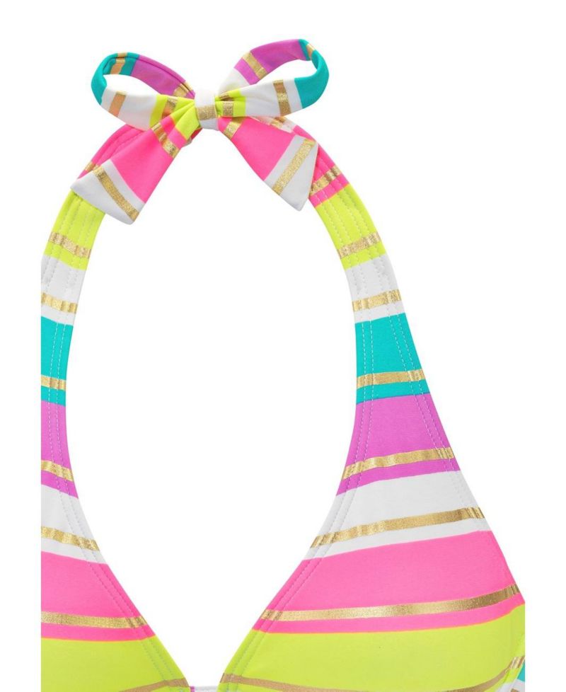 Women's Striped Everyday Comfort Underwire Bikini Top