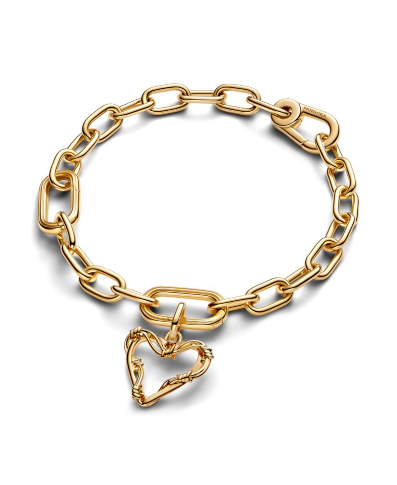 14K Gold Plated Wire Heart Dangle Charms