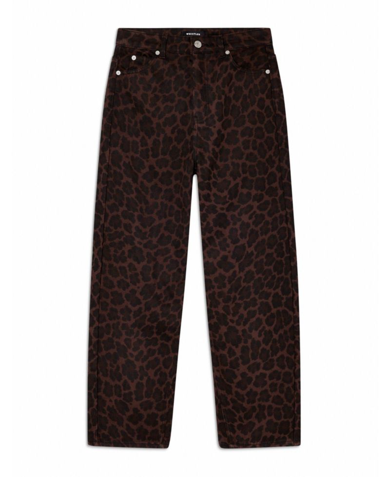 Women's Leopard Print Barrel Jean