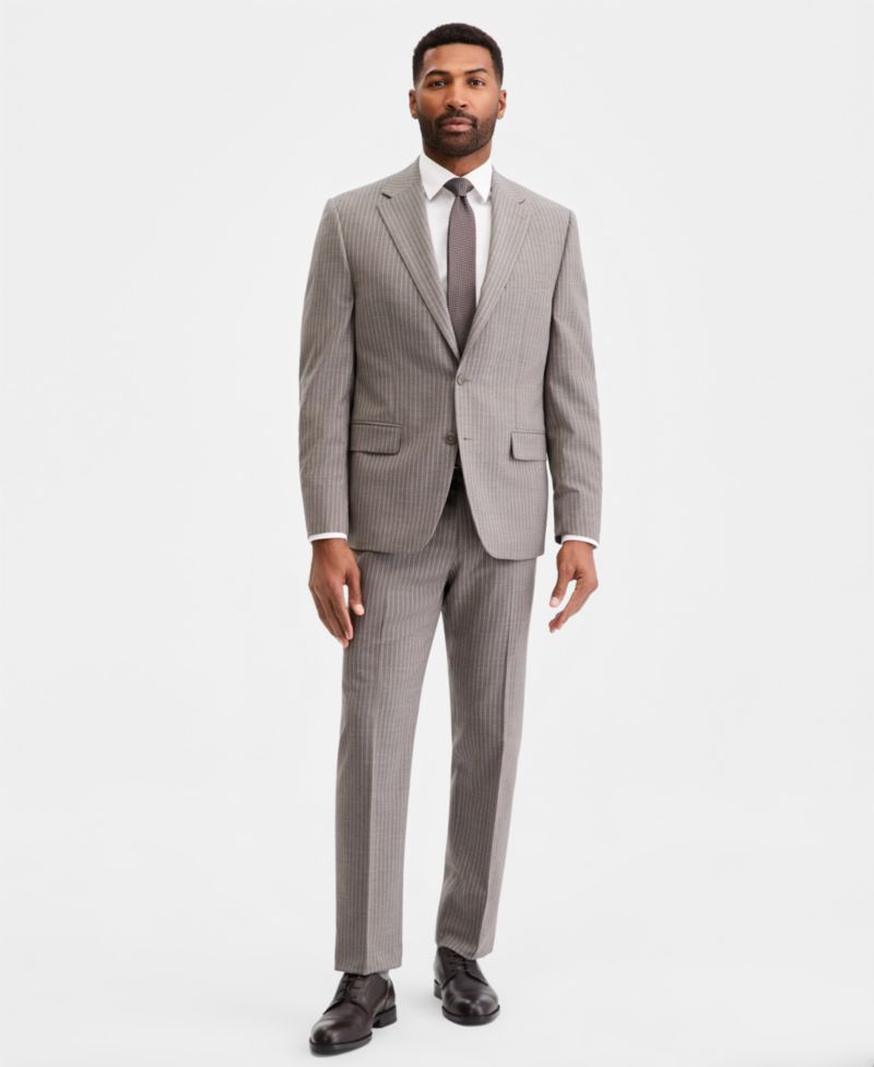 Men's Classic-Fit Grey Pinstripe Suit Separates Pant