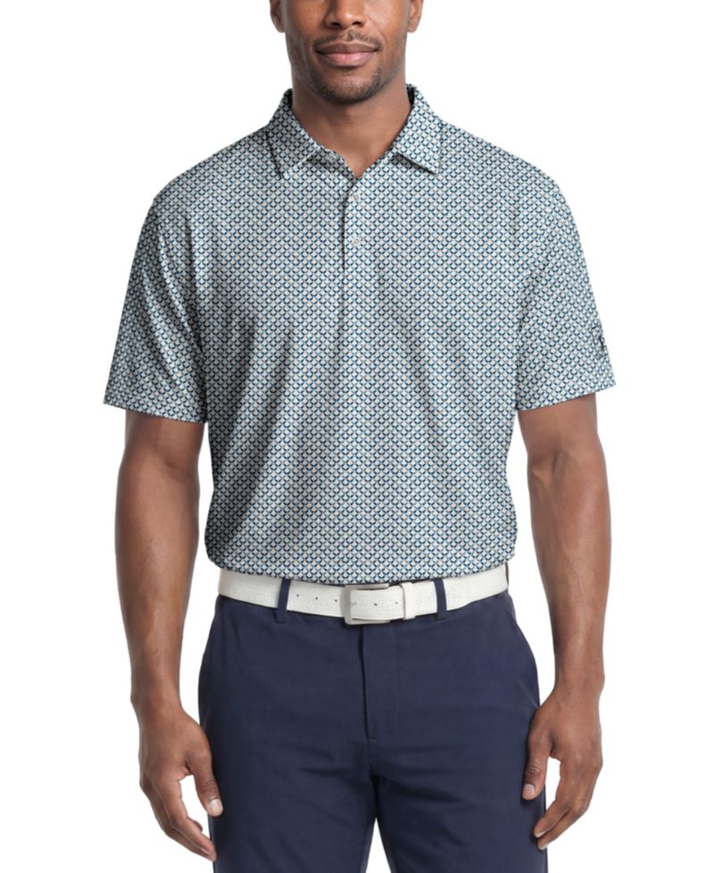 Men's Classic Geometric Print Regular-Fit Polo Shirt