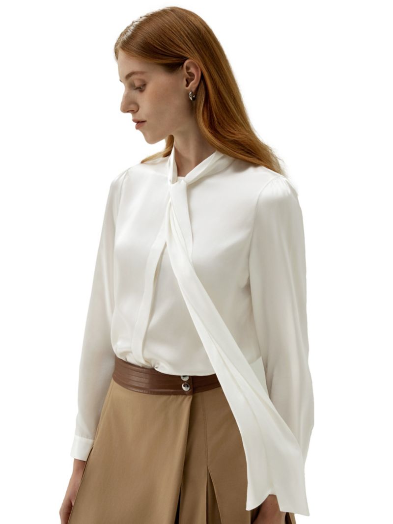 Women's Bow-tie Neck Silk Blouse