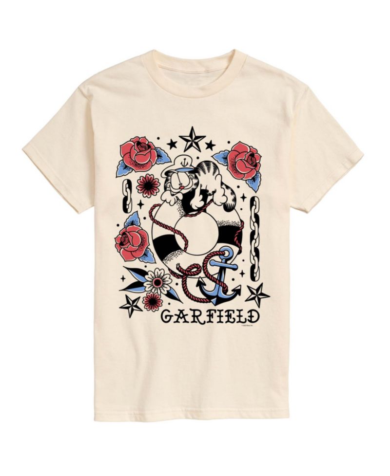 Men's Garfield Tattoo Flash Graphic T-Shirt