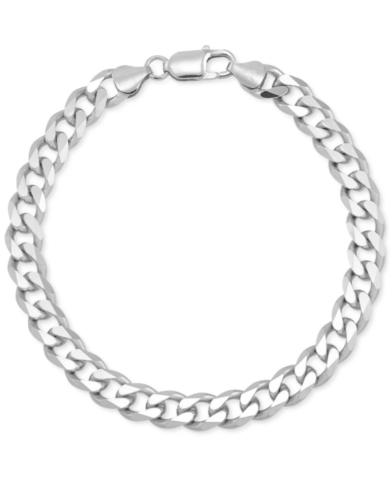 Men's Curb Chain Bracelet in Sterling Silver