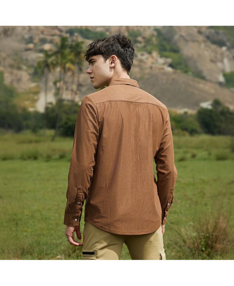 Men's Solid Ribbed Utility Shirt
