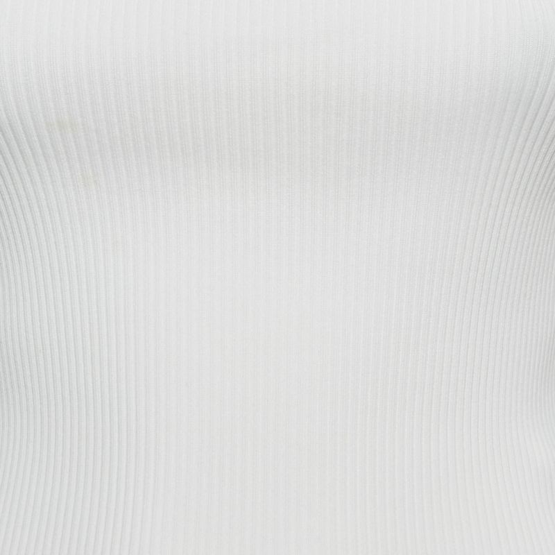 Women's White Rib Knit Sleeveless Tie-Up Top