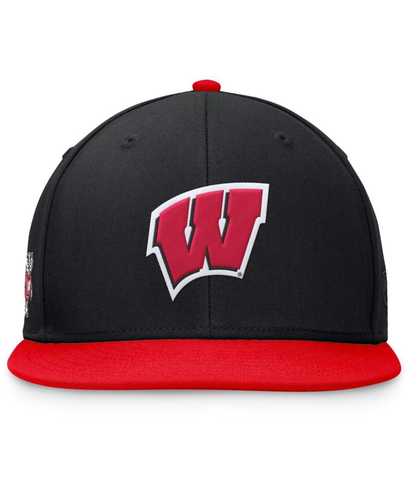 Men's Black/Red Wisconsin Badgers Rally Two-Tone Fitted Hat