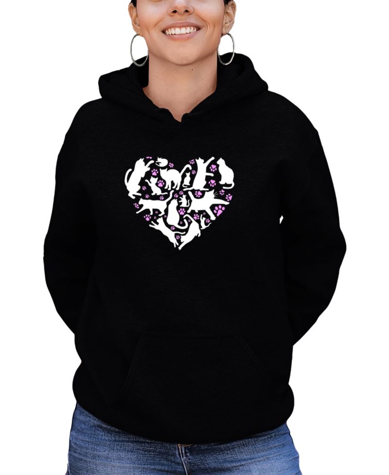 Women's Cat Heart Word Art Long-Sleeve Sweatshirt