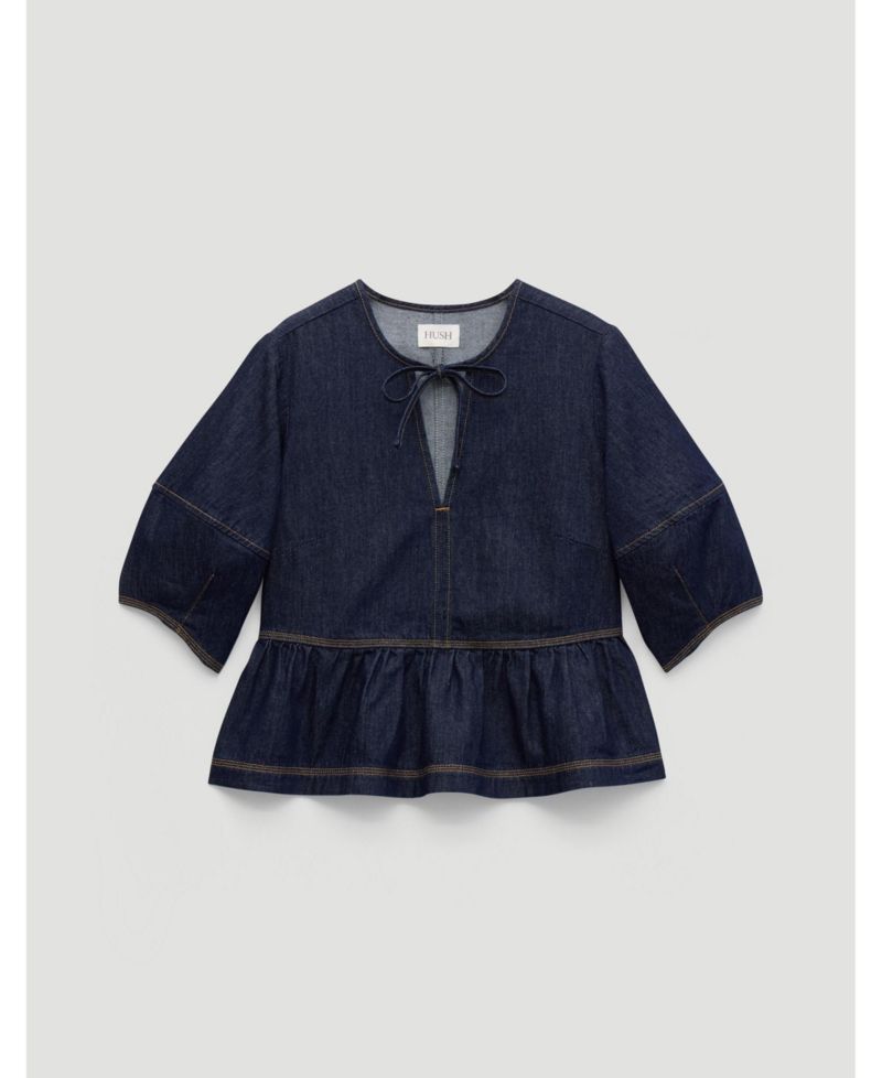 Women's Betty Barrel Sleeve Denim Top