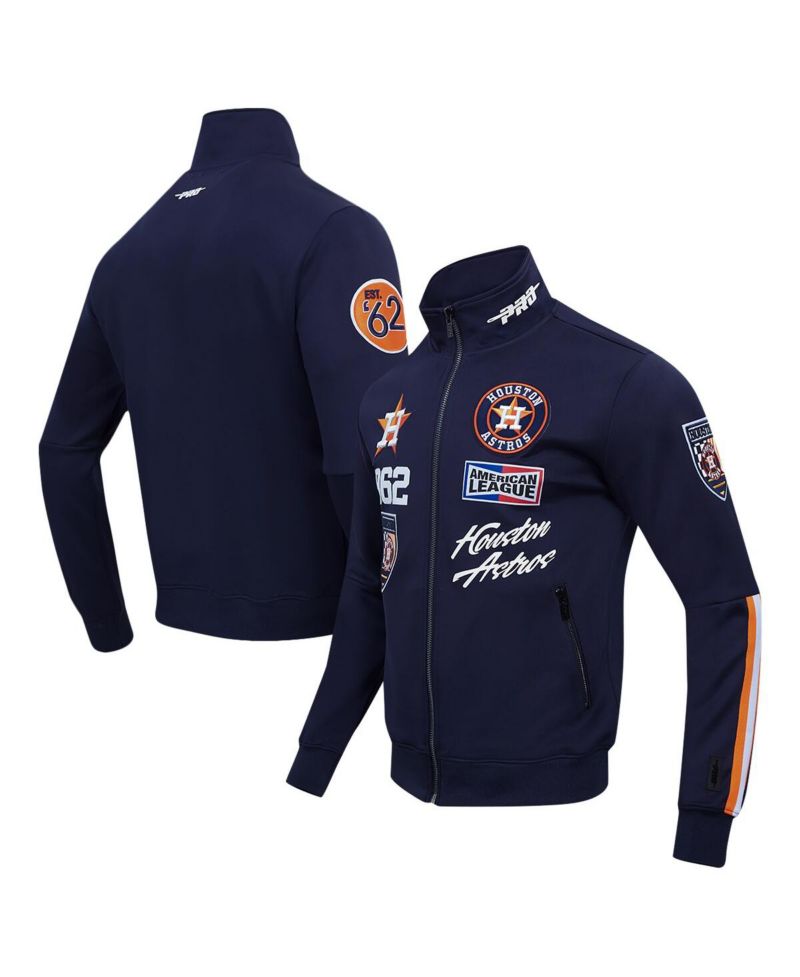Men's Navy Houston Astros Fast Lane Full-Zip Track Jacket