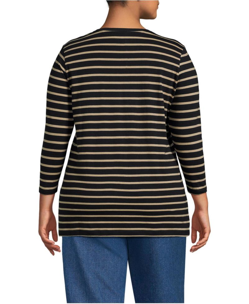 Plus Size 3/4 Sleeve Cotton Supima Tunic