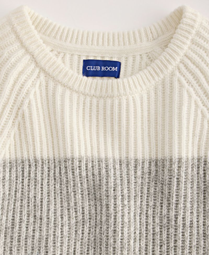 Men's Premium Blocked Chunky Crewneck Sweater, Macy's Exclusive