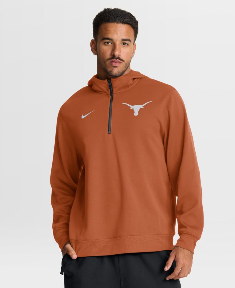 Men's Texas Orange Texas Longhorns Coaches Premium Dri-FIT Quarter-Zip Hoodie