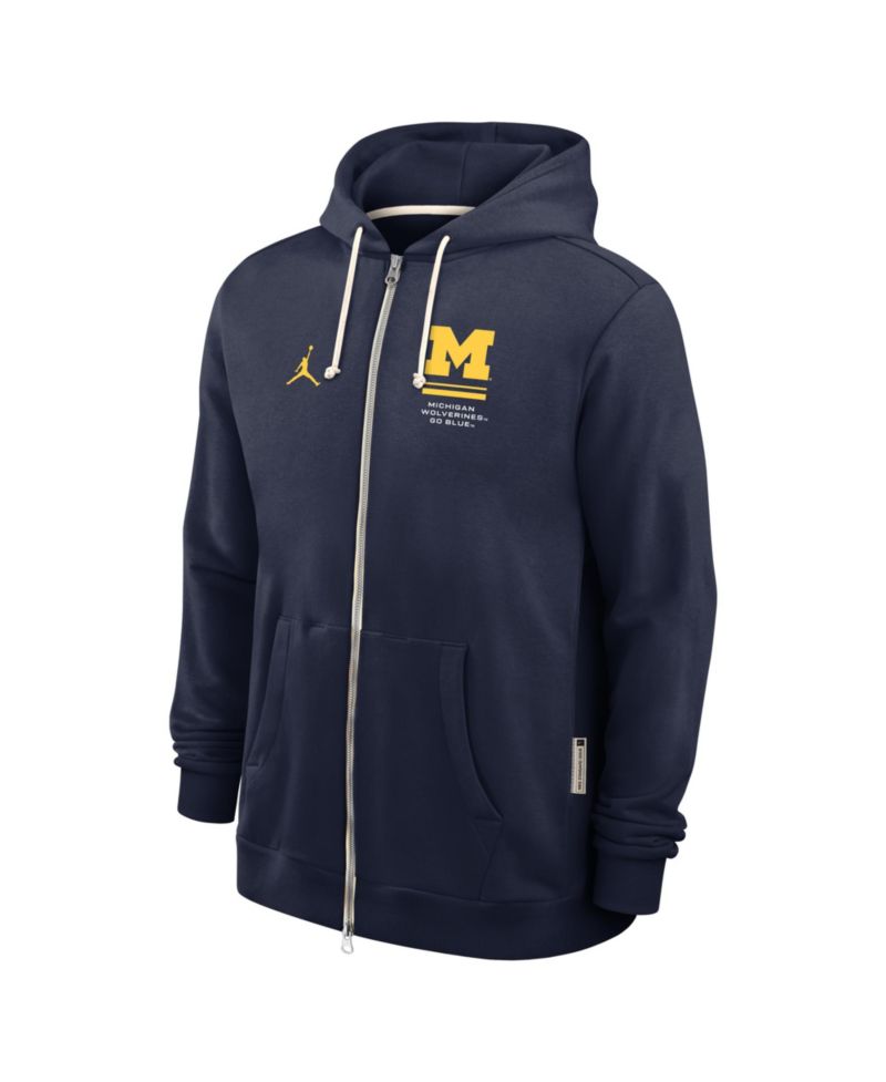 Men's Navy Michigan Wolverines 2026 Sideline Standard Issue Dri-FIT Full-Zip Hoodie