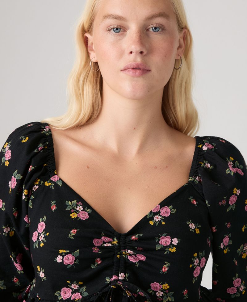 Women's Lotte Front-Tie Slim-Fit V-Neck Blouse