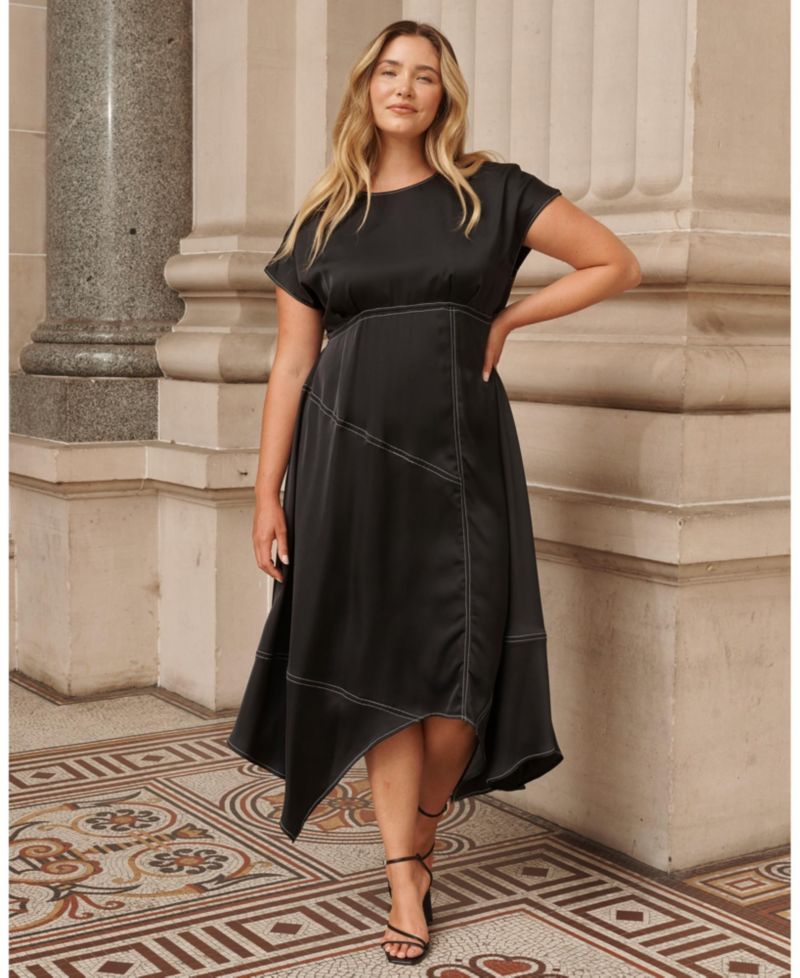 Women's Josephine Contrast Stitch Handkerchief Midi Dress