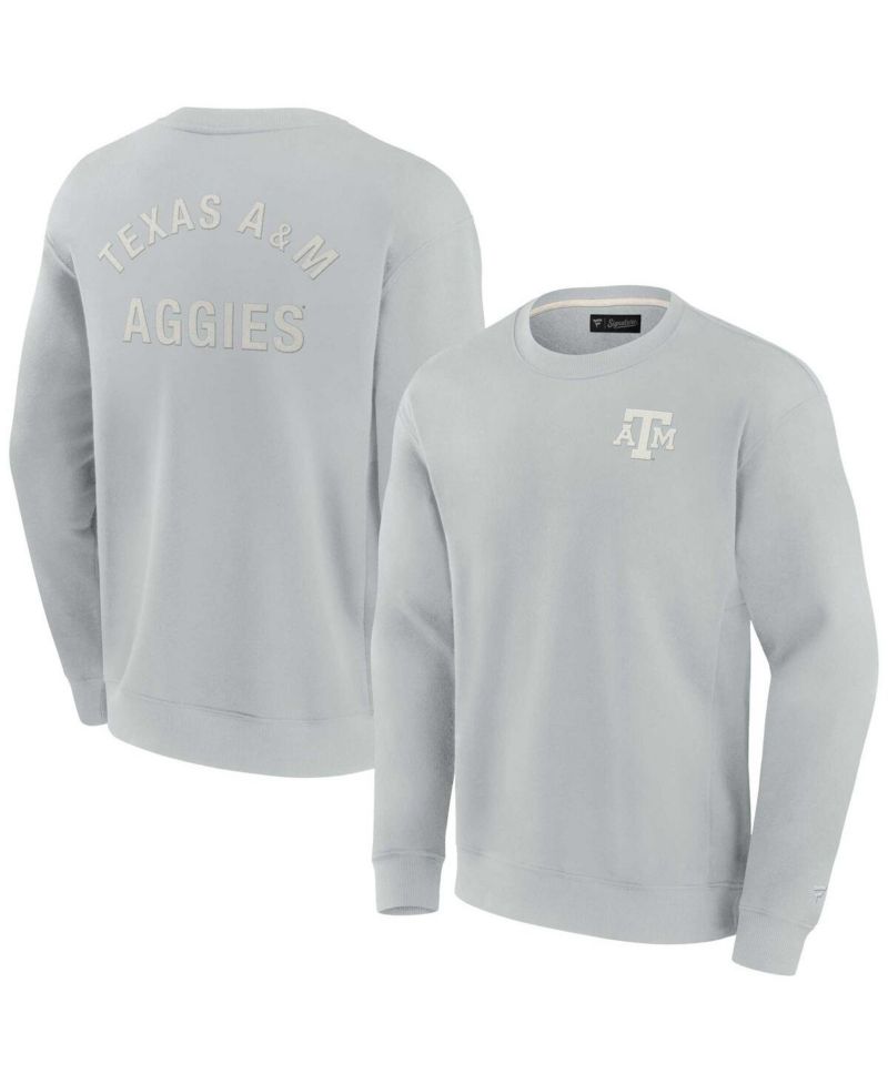 Men's and Women's Gray Texas A&M Aggies Super Soft Pullover Crew Sweatshirt