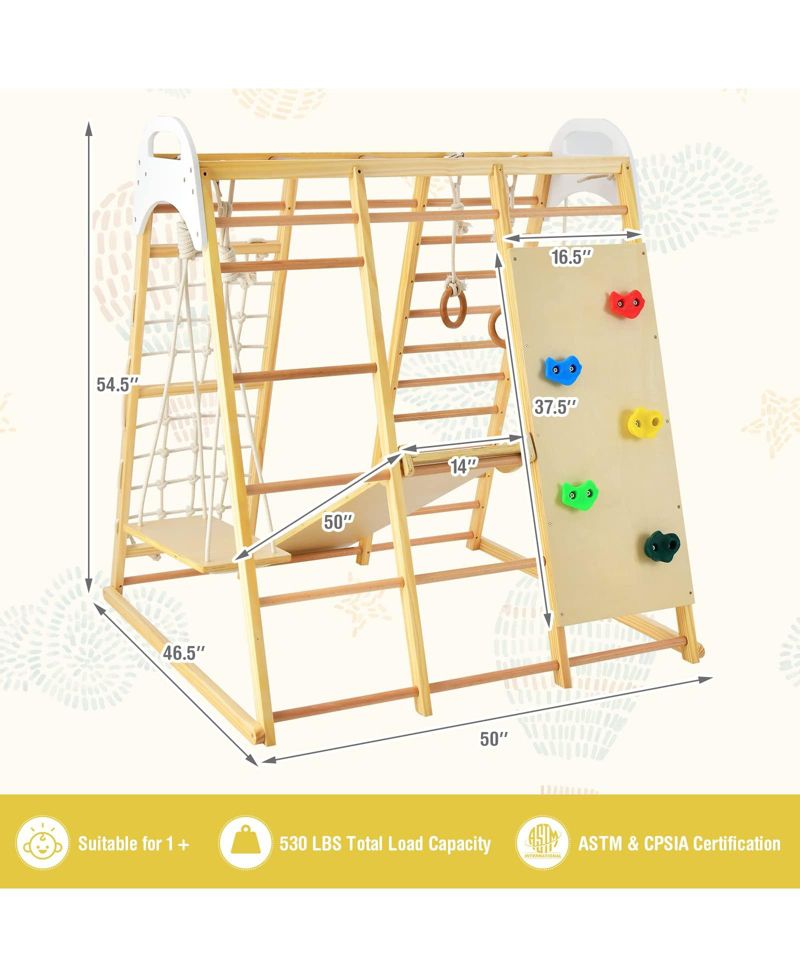 8-in-1 Beech Wood Jungle Gym Playset