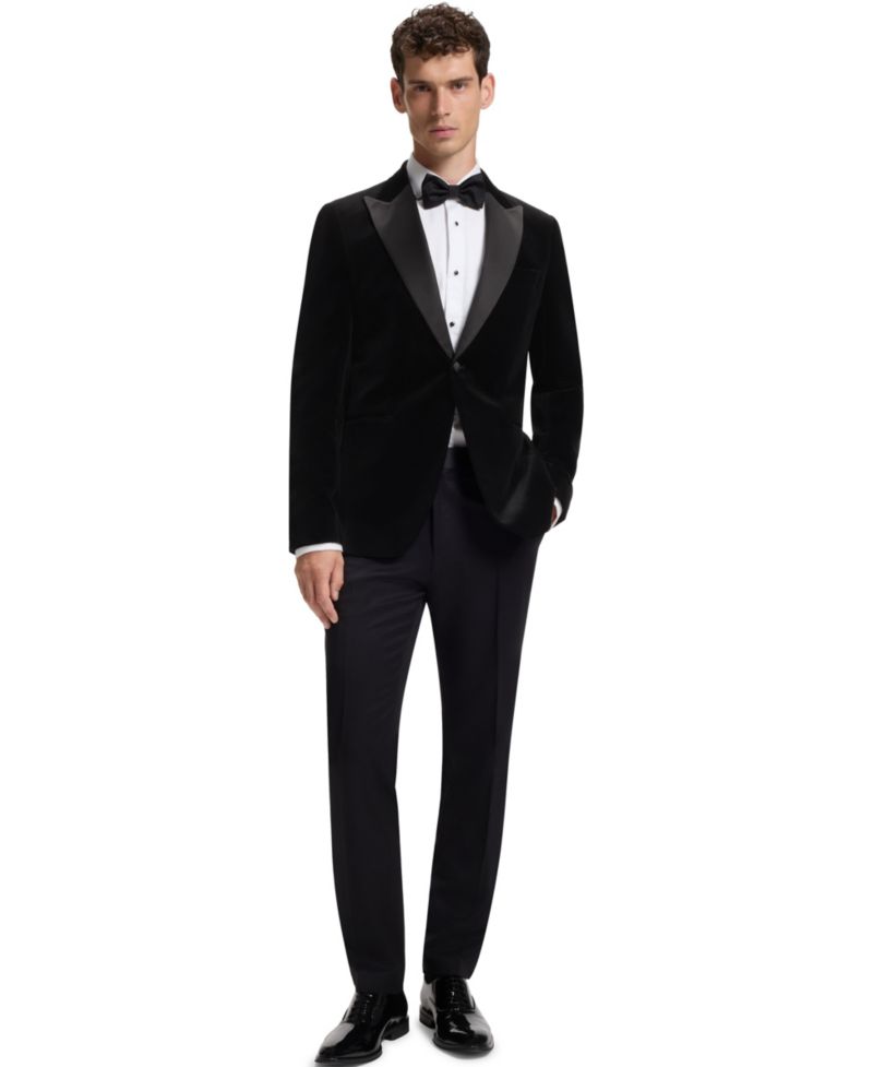 BOSS by Men's Cotton Velvet Slim-Fit Tuxedo Jacket