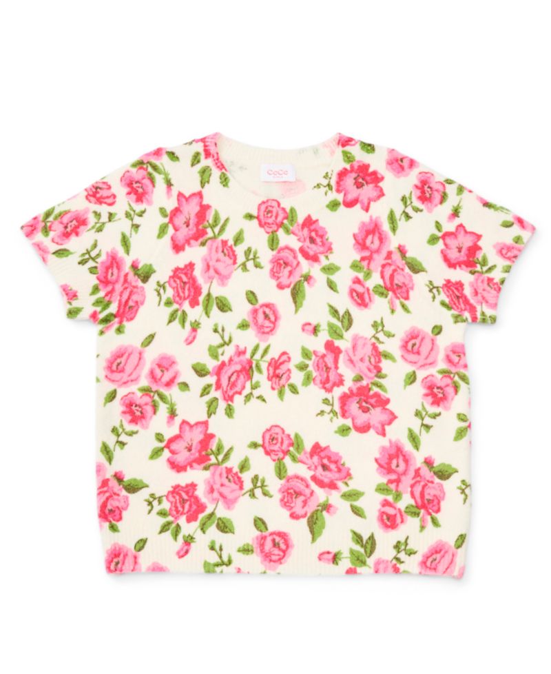 Girls' 7-16 Short-Sleeve Crewneck Floral T-Shirt