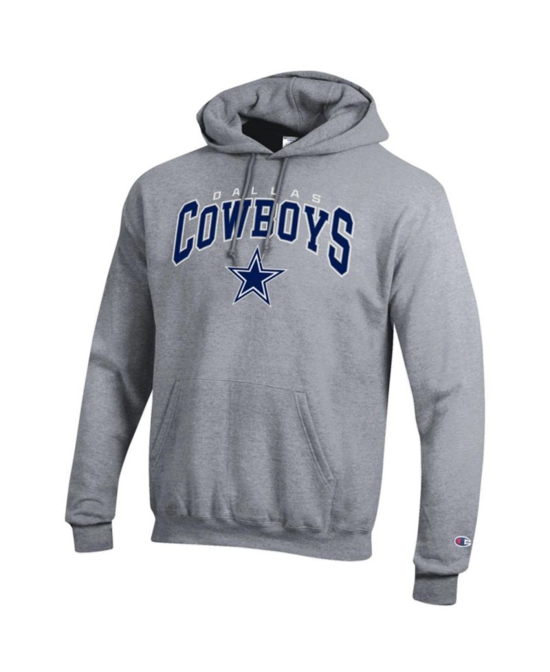 Men's Gray Dallas Cowboys Power Blend Arch over Logo Hoodie
