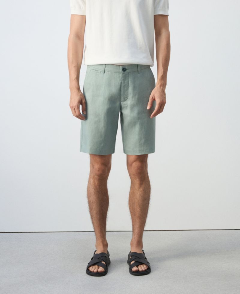 Men's Slim-Fit Linen 9.84" Bermuda Shorts