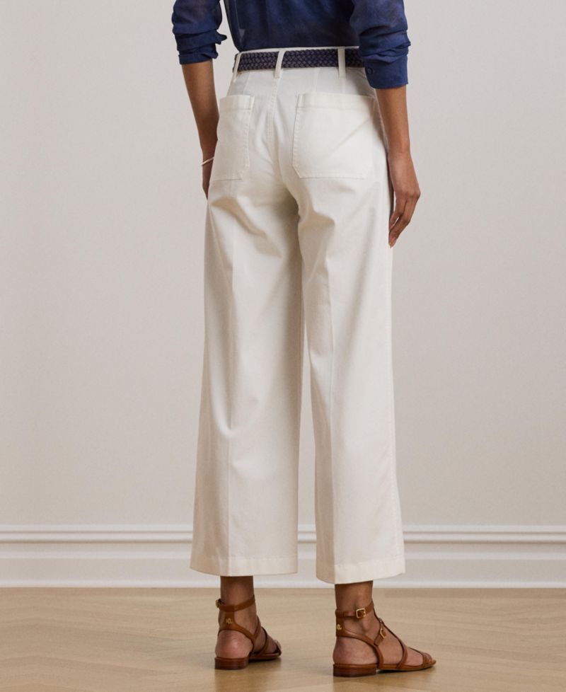 Women's Stretch Chino Wide-Leg Cropped Pants