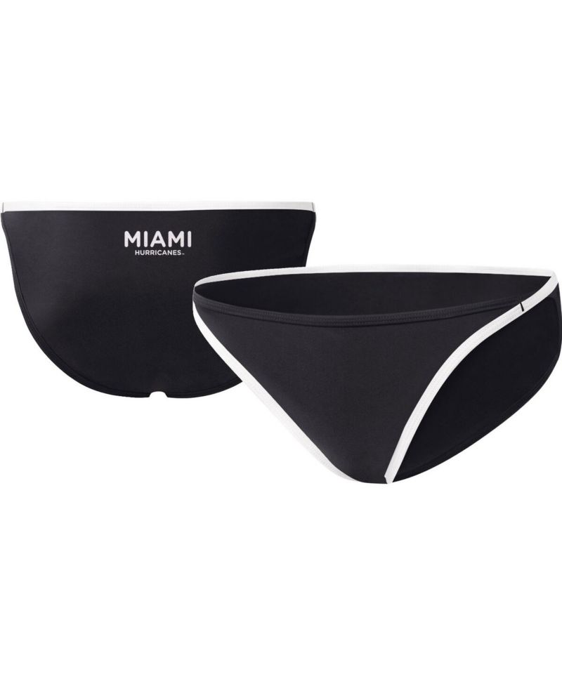 Women's Black Miami Hurricanes Play Action Bikini Bottoms