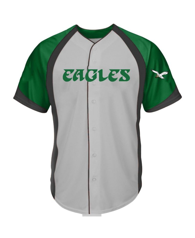 Men's Gray Philadelphia Eagles Big & Tall Button-Up Fashion Top