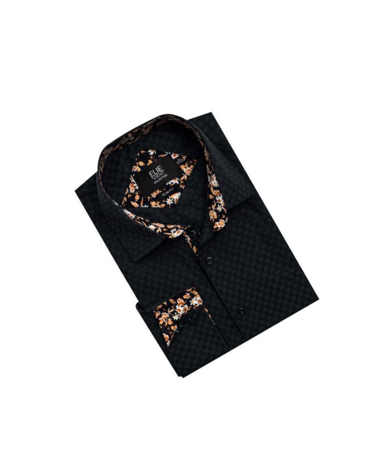 Men's Slim Fit Jacquard Dot Button-Down Shirt