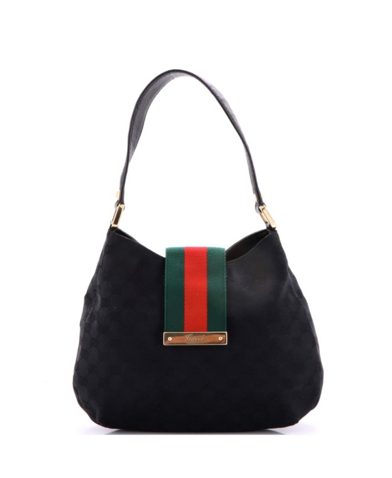 Medium New Ladies Web Hobo GG Canvas