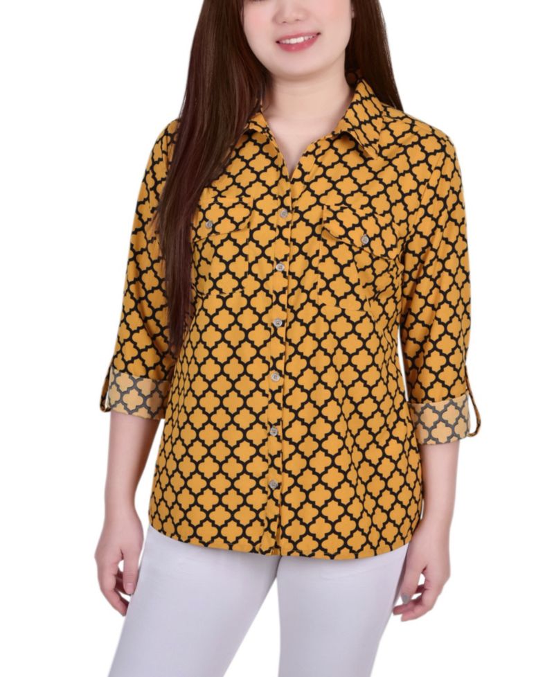 Women's 3/4 Roll Tab Shirt with Pockets