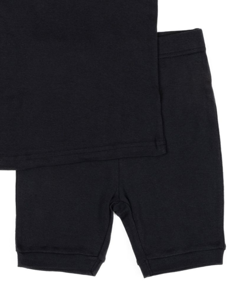 Kids Matching Family Two Piece Cotton Short Sleeve Shirt and Shorts Solid Color Pajamas 6-14