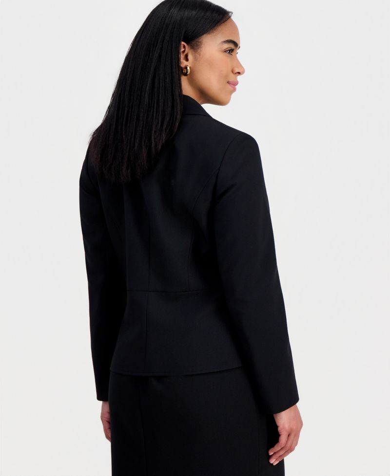 Women's Shawl-Collar Peplum Jacket & Yoked Slim Skirt Suit