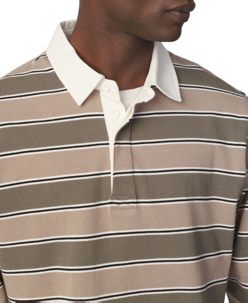 Men's Striped Long-Sleeve Rugby Shirt